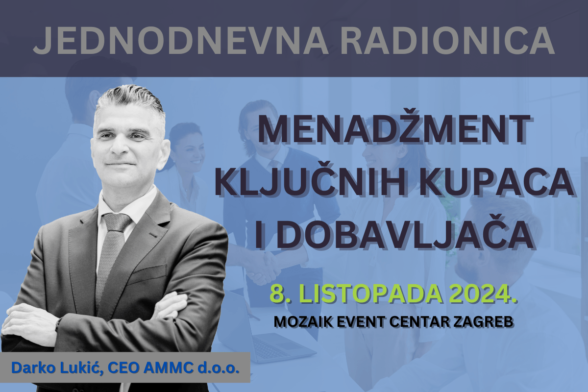 Jednodnevna radionica 8. listopada - Menadžment ključnih kupaca i dobavljača