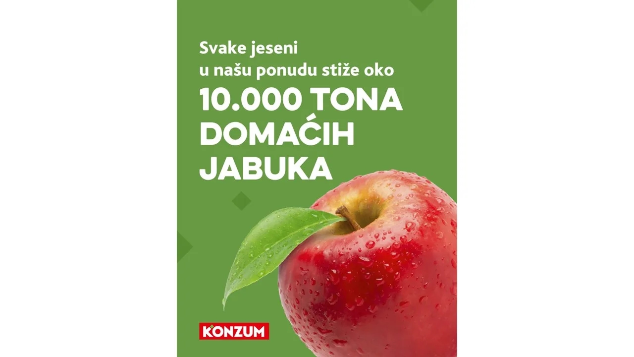 Konzum i ove jeseni u ponudu uvrštava oko 10.000 tona domaćih jabuka